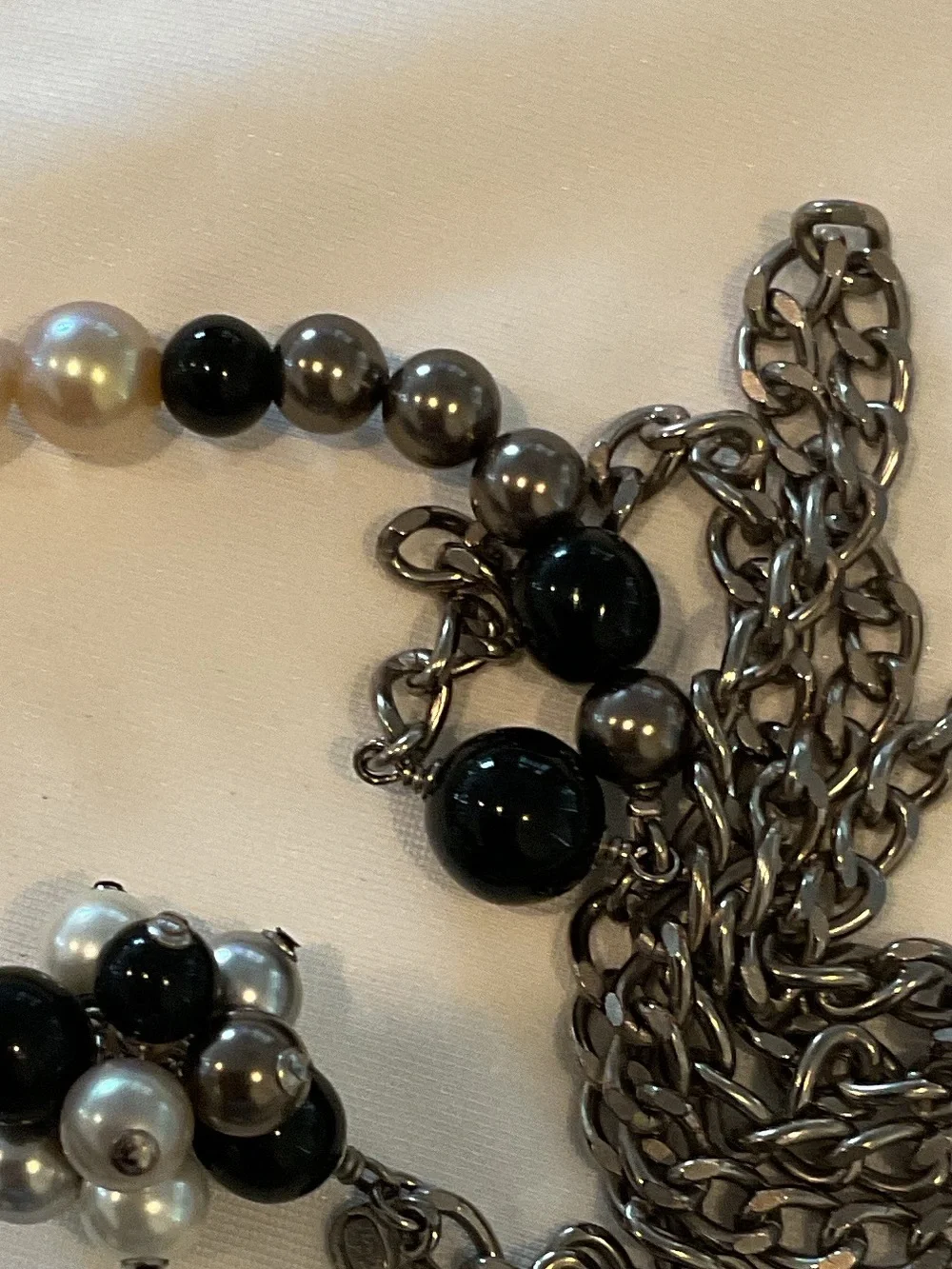Chanel Beaded Marble Flower Belt Necklace Vintage